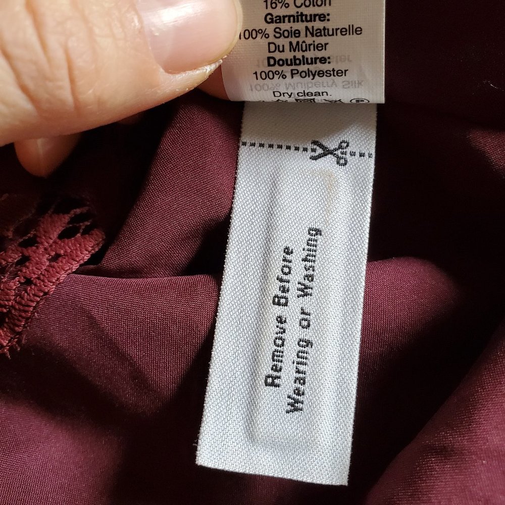 Madewell Burgundy Lace Magnolia Dress Size 0 NWOT - Picture 13 of 16